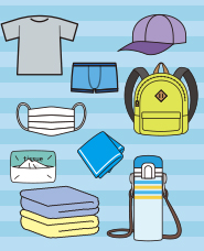 Illustration of belongings on a school trip