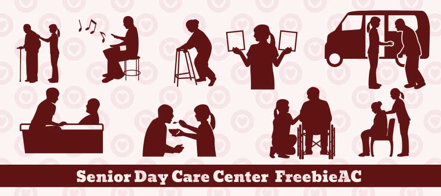 Silhouette of day care service