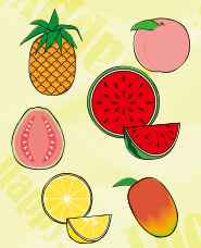 Summer fruit illustration