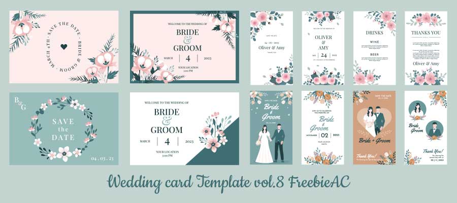 wedding card template vol.8
