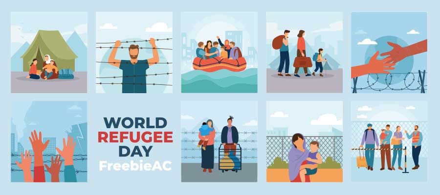世界難民の日のイラスト