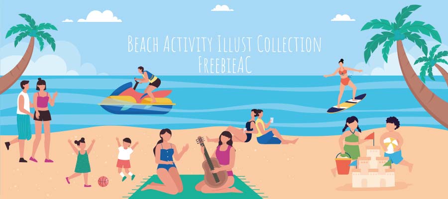 beach activity illustration collection