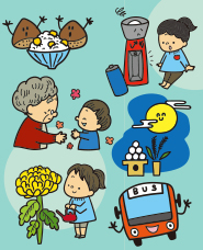 Nursery school letter / letter illustration in September