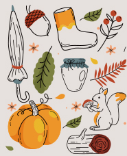 Vẽ tay bộ sưu tập minh họa mùa thu