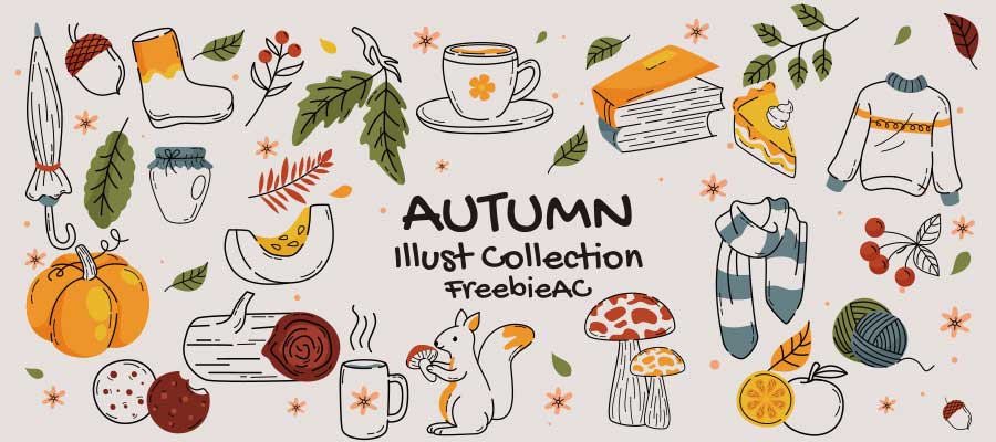 Hand drawn autumn illustration collection