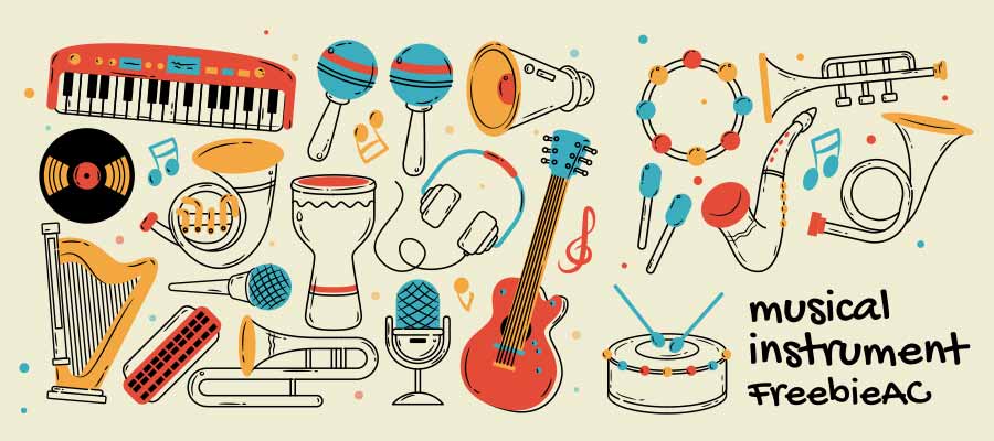 Musical instrument illustration collection